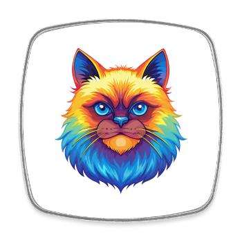 Himalayan Cat Breed Cartoon Kawaii Animal Pet - Square fridge magnet - white - Front