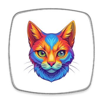 Europäische Kurzhaarkatze Rasse Cartoon Kawaii Tier - Viereckiger Kühlschrankmagnet - Weiß - Vorne