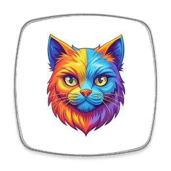 Scottish Straight Cat Breed Cartoon Kawaii Animal - Square fridge magnet - white - Front