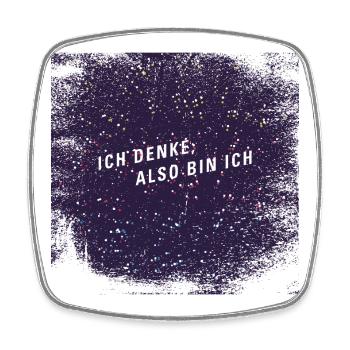 Ich denke also bin ich - Viereckiger Kühlschrankmagnet - Weiß - Vorne