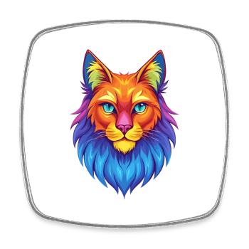 Norwegian Forest Cat Breed Cartoon Kawaii Animal P - Square fridge magnet - white - Front