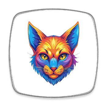 Khao Manee Chat Race Dessin Animé Kawaii Animal Pet - Magnet carré - blanc - Devant