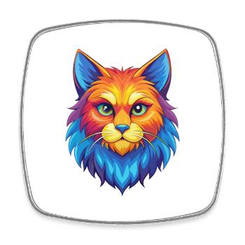 Chat Ragamuffin Race Dessin animé Kawaii Animal de compagnie - Magnet carré - blanc - Devant