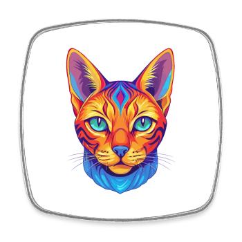 Ocicat Chat domestique race dessin animé Kawaii Animal Pe - Magnet carré - blanc - Devant