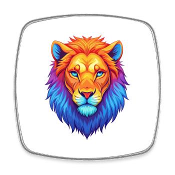 Liger Hybrid Löwe Tiger Katzenrasse Karikatur Kawaii A - Viereckiger Kühlschrankmagnet - Weiß - Vorne