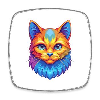 Hantilly Tiffany Chat Race Dessin animé Kawaii Animal P - Magnet carré - blanc - Devant