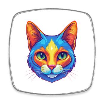 Japanische Bobtail Katze Rasse Karikatur Kawaii Tier P - Viereckiger Kühlschrankmagnet - Weiß - Vorne