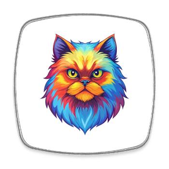 Colorpoint Chat Persan Race Dessin animé Kawaii Animal - Magnet carré - blanc - Devant