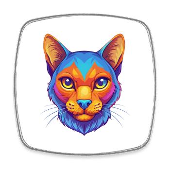 Havanna Braune Katzenrasse Karikatur Kawaii Tier Haustier - Viereckiger Kühlschrankmagnet - Weiß - Vorne