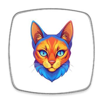 Burmilla Chat Race Dessin animé Kawaii Animal Pet - Magnet carré - blanc - Devant