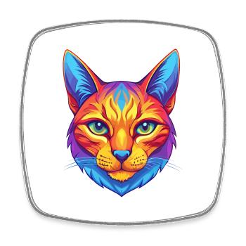 Kalifornische Spangled Katzenrasse Karikatur Kawaii Anima - Viereckiger Kühlschrankmagnet - Weiß - Vorne