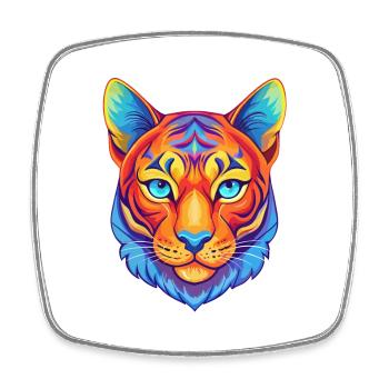 Bengalkatze Rasse Karikatur Kawaii Tier Haustier - Viereckiger Kühlschrankmagnet - Weiß - Vorne