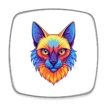 Chat Balinais Race Dessin animé Kawaii Animal Pet - Magnet carré - blanc - Devant