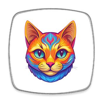 American Shorthair Cat Breed Cartoon Kawaii Animal - Square fridge magnet - white - Front