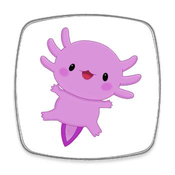 Axolotl - Square fridge magnet - white - Front