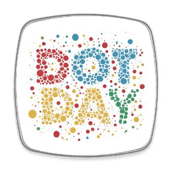 DOT DAY - Square fridge magnet - white - Front