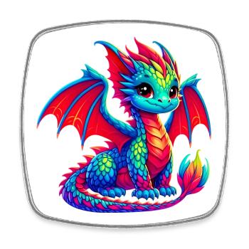 Dragon - Square fridge magnet - white - Front