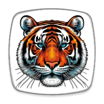 Tigre - Magnet carré - blanc - Devant