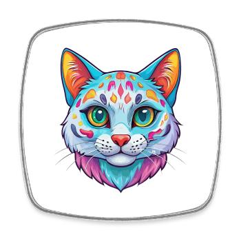 Australische Gefleckte Nebelkatze Rasse Karikatur Kawaii A - Viereckiger Kühlschrankmagnet - Weiß - Vorne