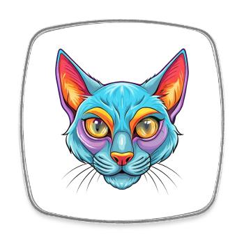 Bombay Chat Race Dessin animé Kawaii Animal Pet - Magnet carré - blanc - Devant