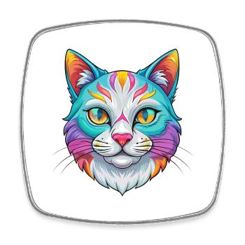 Amerikanische Polydactyl Katzenrasse Cartoon Kawaii Anima - Viereckiger Kühlschrankmagnet - Weiß - Vorne