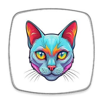 Burmesische Katze Rasse Karikatur Kawaii Tier Haustier - Viereckiger Kühlschrankmagnet - Weiß - Vorne