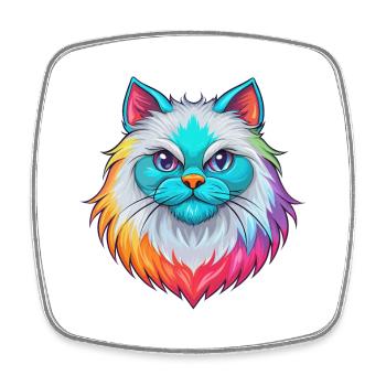 Colorpoint Chat Persan Race Dessin animé Kawaii Animal - Magnet carré - blanc - Devant