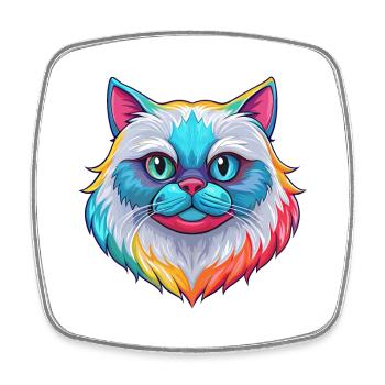 Himalayan Cat Breed Cartoon Kawaii Animal Pet - Square fridge magnet - white - Front