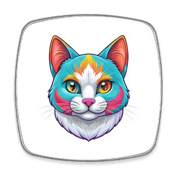 Japanische Bobtail Katze Rasse Karikatur Kawaii Tier P - Viereckiger Kühlschrankmagnet - Weiß - Vorne