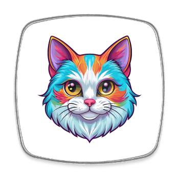 Munchkin Katze Rasse Karikatur Kawaii Tier Haustier - Viereckiger Kühlschrankmagnet - Weiß - Vorne