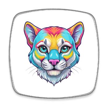 Bébé chat race dessin animé Kawaii animal de compagnie - Magnet carré - blanc - Devant