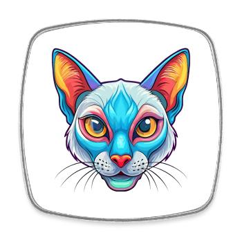 Siamkatze Rasse Karikatur Kawaii Tier Haustier - Viereckiger Kühlschrankmagnet - Weiß - Vorne