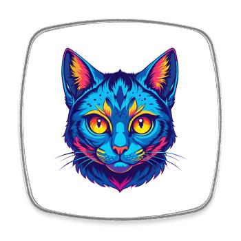 Australische Gefleckte Nebelkatze Rasse Karikatur Kawaii A - Viereckiger Kühlschrankmagnet - Weiß - Vorne