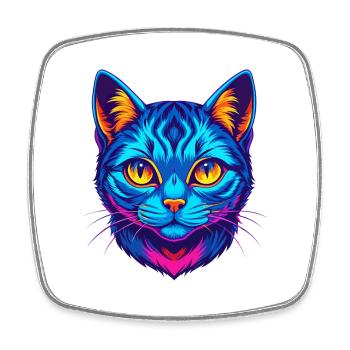 American Shorthair Cat Breed Cartoon Kawaii Animal - Square fridge magnet - white - Front