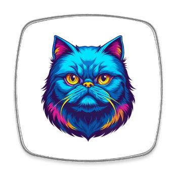 Colorpoint Chat Persan Race Dessin animé Kawaii Animal - Magnet carré - blanc - Devant