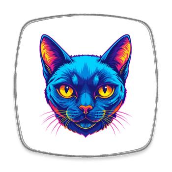 Burmesische Katze Rasse Karikatur Kawaii Tier Haustier - Viereckiger Kühlschrankmagnet - Weiß - Vorne