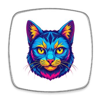 American Polydactyl Cat Breed Cartoon Kawaii Anima - Square fridge magnet - white - Front