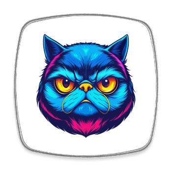 Exotique Shorthair Chat Race Dessin animé Kawaii Animal P - Magnet carré - blanc - Devant