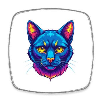 Havanna Braune Katzenrasse Karikatur Kawaii Tier Haustier - Viereckiger Kühlschrankmagnet - Weiß - Vorne