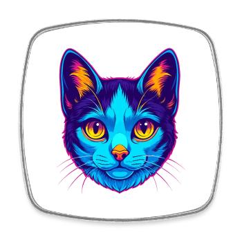 Japanische Bobtail Katze Rasse Karikatur Kawaii Tier P - Viereckiger Kühlschrankmagnet - Weiß - Vorne