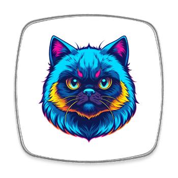 Himalayan Cat Breed Cartoon Kawaii Animal Pet - Square fridge magnet - white - Front