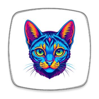 Ocicat Chat domestique race dessin animé Kawaii Animal Pe - Magnet carré - blanc - Devant