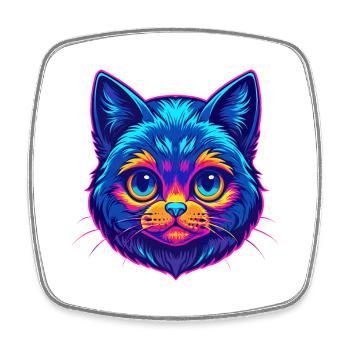 Munchkin Katze Rasse Karikatur Kawaii Tier Haustier - Viereckiger Kühlschrankmagnet - Weiß - Vorne
