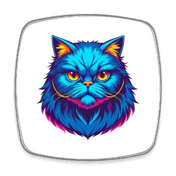 Persische Katze Rasse Karikatur Kawaii Tier Haustier - Viereckiger Kühlschrankmagnet - Weiß - Vorne