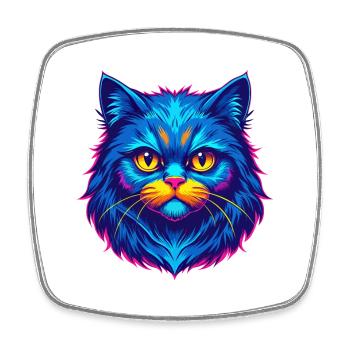 Ragamuffin Chat Race Dessin animé Kawaii Animal Pet - Magnet carré - blanc - Devant
