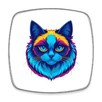 Ragdoll Chat Race Dessin animé Kawaii Animal Pet - Magnet carré - blanc - Devant