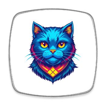 Scottish Straight Cat Breed Cartoon Kawaii Animal - Square fridge magnet - white - Front