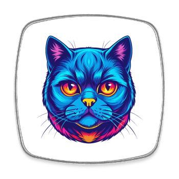 Scottish Shorthair Cat Breed Cartoon Kawaii Animal - Square fridge magnet - white - Front