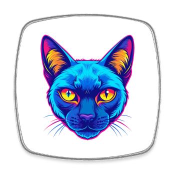 Chat Tonkinois Race de chat Dessin animé Kawaii Animal de compagnie - Magnet carré - blanc - Devant
