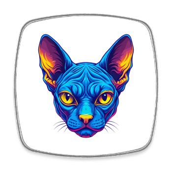 Sphynx Katze Rasse Cartoon Kawaii Tier Haustier - Viereckiger Kühlschrankmagnet - Weiß - Vorne